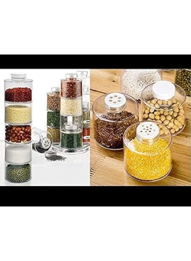 طقم توابل من الاكليريك الشفاف البيورالمكون من ٦ قطع عملية أنيقة يمنح مطبخك لمسة من الشياكة سهل الاستخدام يحافظ على نكهة التوابل ويعرضها بشكل عصري جذاب (Elc) - Image 4